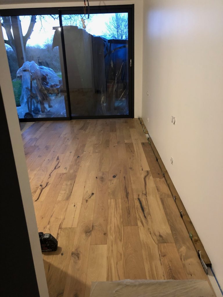 Pose de parquet par l'entreprise Neveu